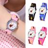Fashion Cartoons Buckle Dazzling Child Mesh Belt Watch Rubber Watch