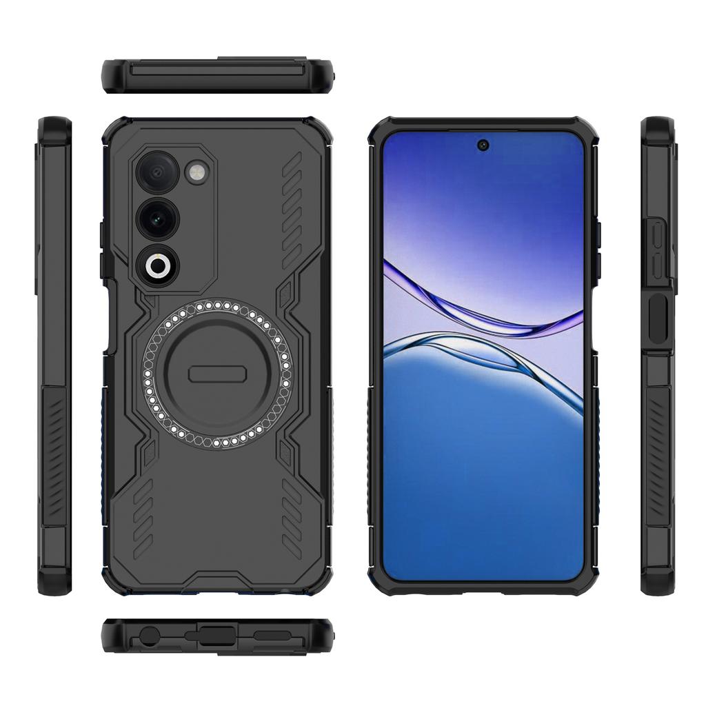 For Oppo A5 5G Magnetic Case Butterfly Armor Hollow Heat Dissipation PC+TPU Phone Cover