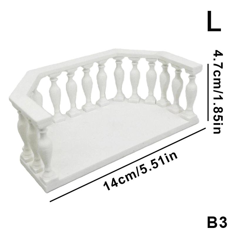 M-Miniature Dollhouse Balcony With Railing European Balcony Suitable For Collectors, Miniature Scenes, DIY Dollhouse Accessories