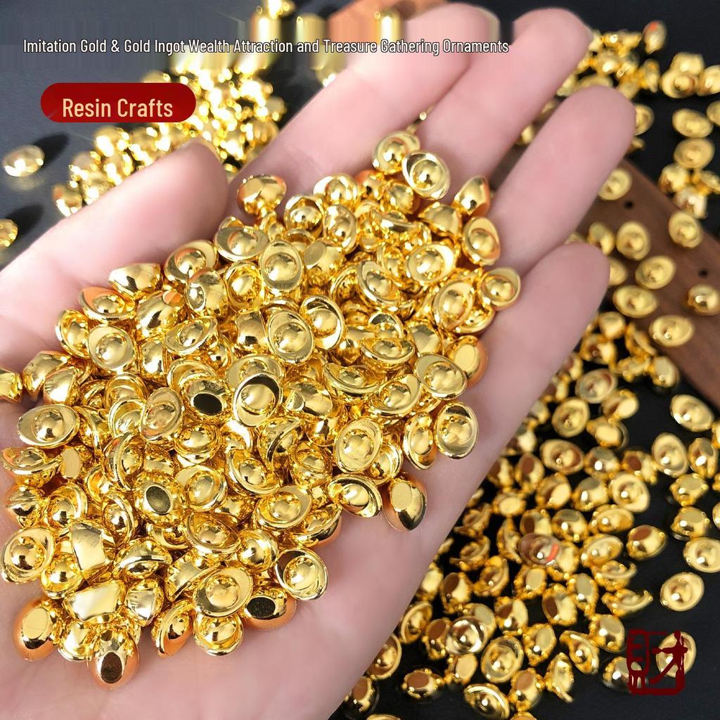 Golden Wealth Imitation Gold Yuanbao Nail Art & Feng Shui Decoration