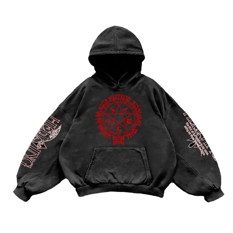 Anime Hellsing Manga Print Hooded Men Women Washed Cotton Hoodies Harajuku Streetwear Hip Hop Sweatshirt Comfortable Pullover