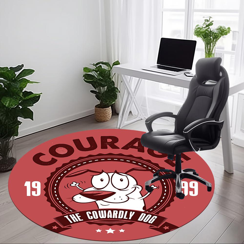 1pc Courage the Cowardly Dog Office Round Area Rug, Under Office Chairs Bedroom Living Room Home Decor a1016071