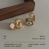 French Retro Medieval Stud Earrings, a Variety of Collections, Carved Enamel, Niche Temperament, Commuting, High-end Earrings