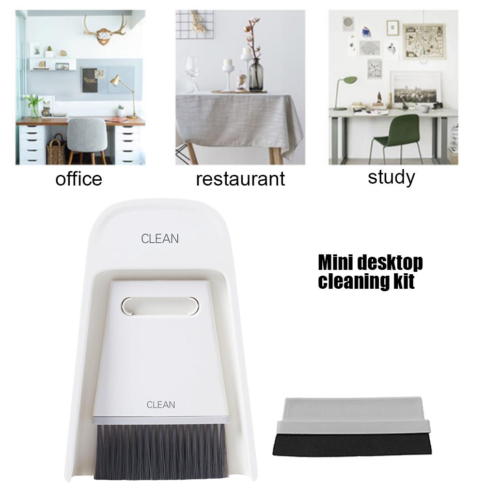Sada přenosného mini smetáku na smeták pro domácnost Čisticí štětec na čištění stolního počítače Sada čisticích nástrojů na čištění Šedobílá