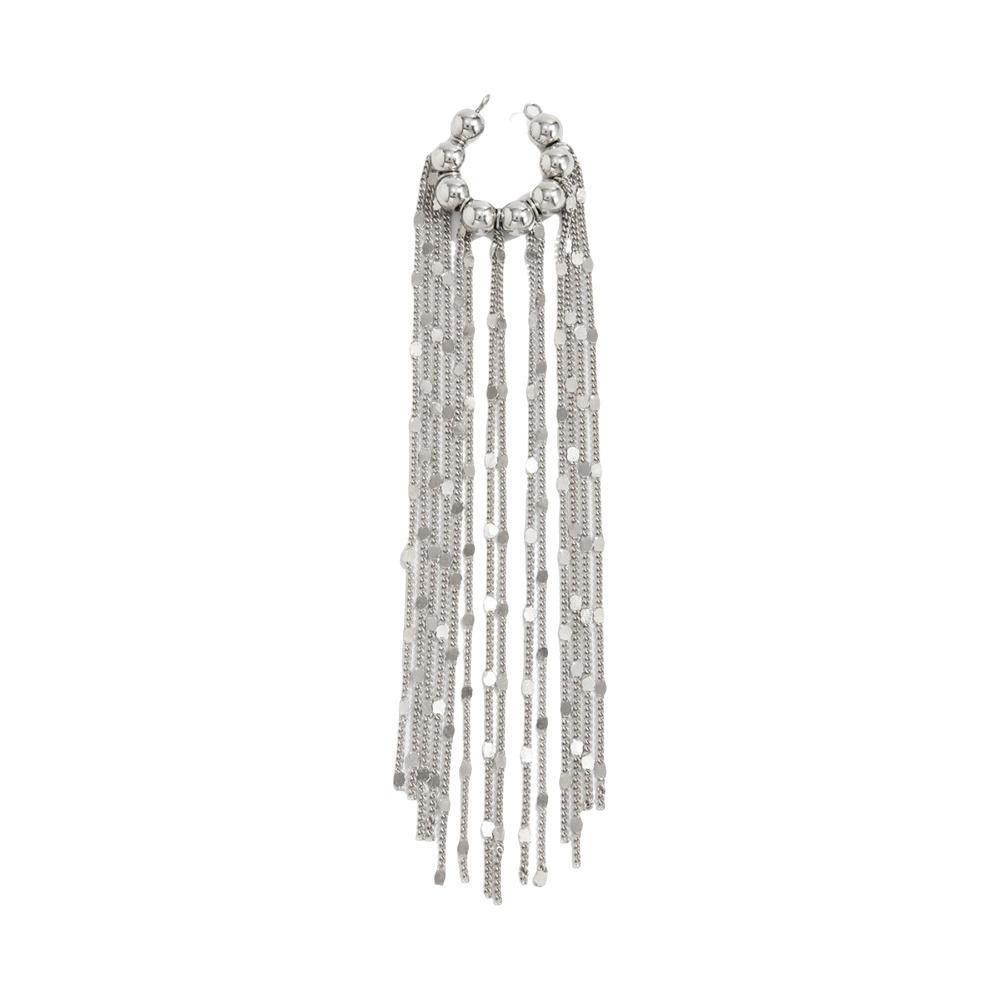 

Long Chain Tassel Ear Clip Zinc Zinc Alloy No Piercing Earrings Temperament Ear Buckle Gift серебряный