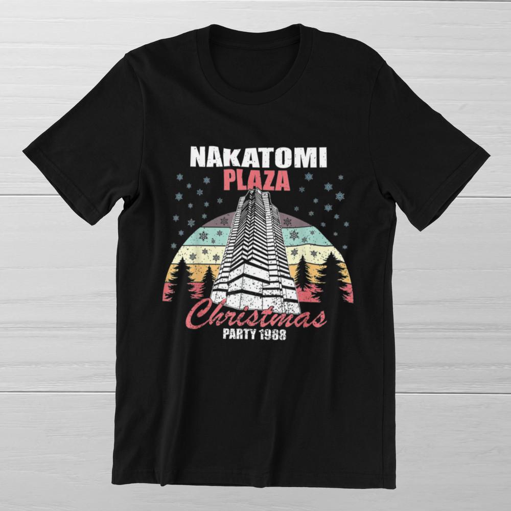 1988 NAKATOMI PLAZA Christmas Party  Bruce Willis Die Hard Movie Xmas Tee Unisex T-Shirt S
