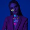 Fluorescent Heart & Lip Graffiti Full Arm Tattoo - Waterproof & Eco-friendly