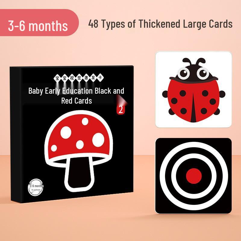Black & White Visual Training Cards for Babies, Ages 0-3 Months