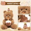 GYHWOFUL 30cm Teddy Bear Plush Toy Set with Cake & Hat, Cute Birthday Gift, Soft Stuffed Animal for Girls Boys Kids Christmas Birthday Present