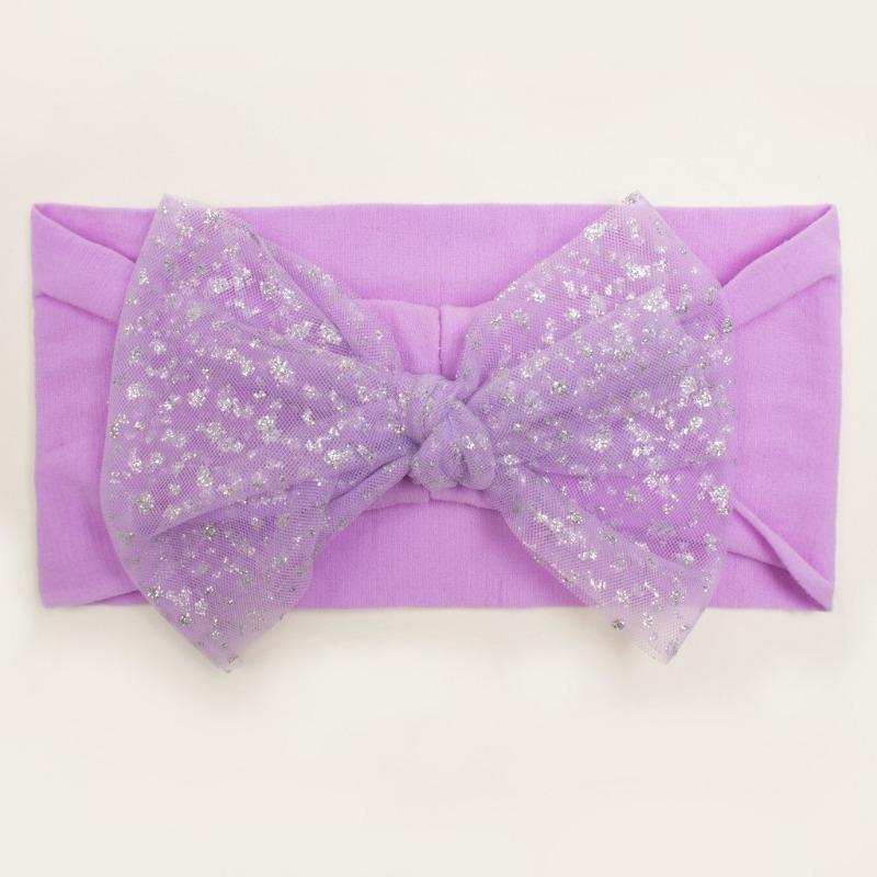 Summer New Baby Hair Accessories, Soft Nylon Mesh Bow Headband, Children's Seamless Headscarf Jewelry