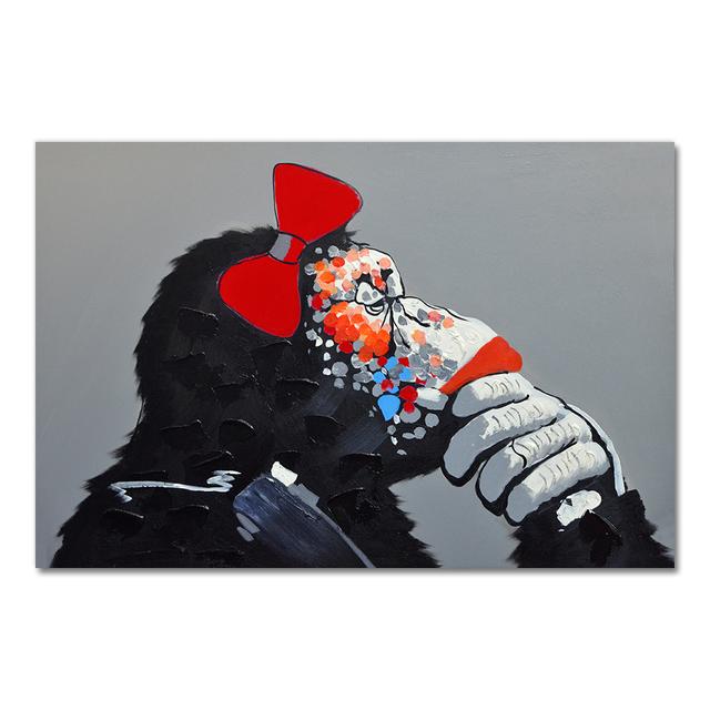 Monkey sluchátko hudba móda zvířat zábava plakát abstraktní umění