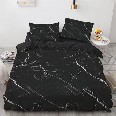 Marble King Queen Duvet Cover Cool Black And White Texture Pattern Bedding Set For Teens Adults 2/3Pcs Polyester Quilt Cover