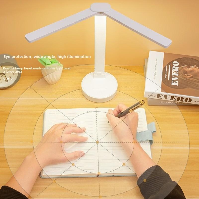LED Desk Lamp 3 Levels Dimmable Touch Night Light USB Rechargeable Eye Protection Foldable Table Lamp For Bedroom Bedside Readin