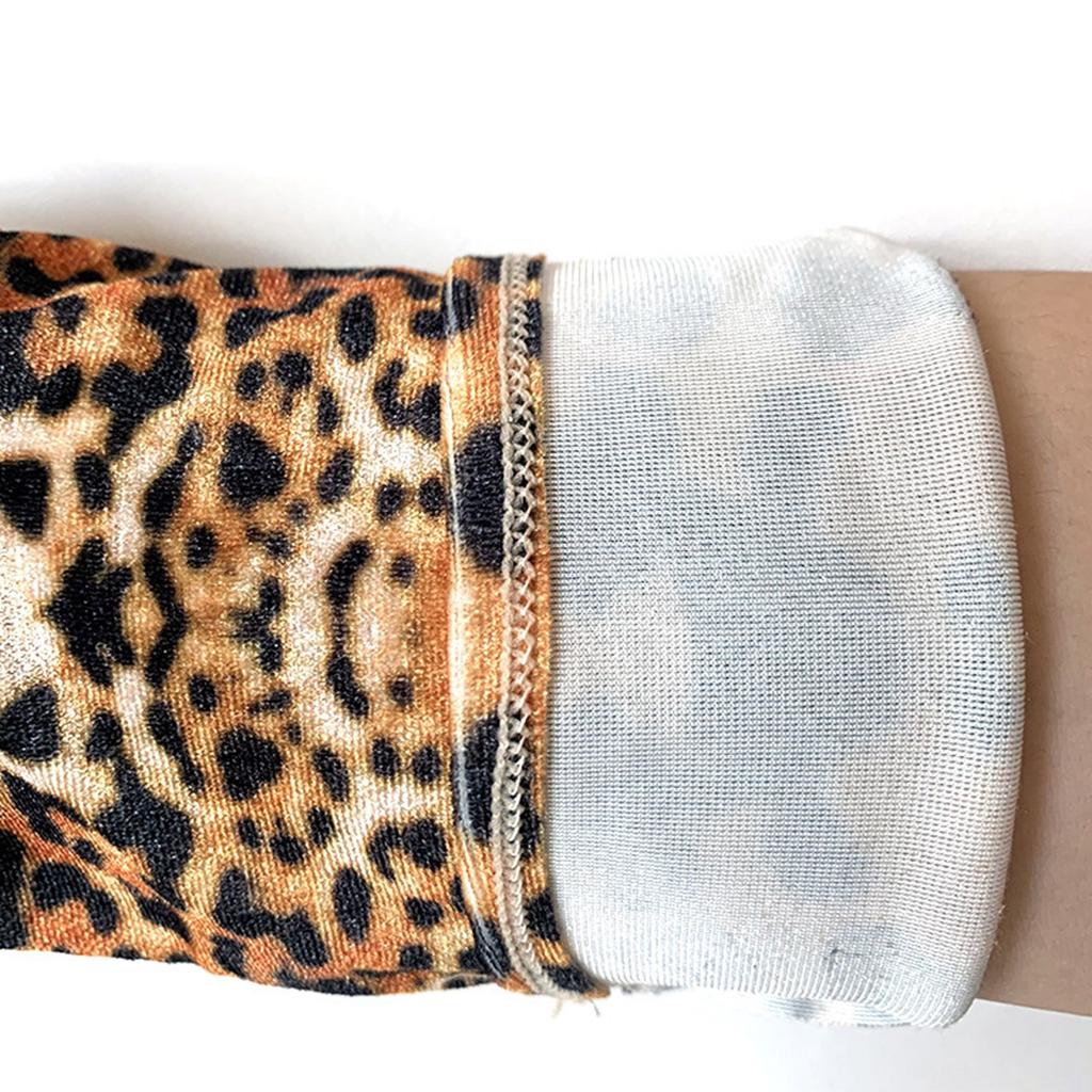 Elegant Opera Gloves Women Dancing Dress Gloves Evening Party Ceremony Gloves with Leopard Pattern for Formal Occasion
