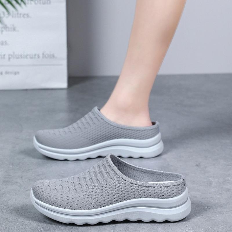 Mode Damen Mesh Schuhe Sommer Baotou Halbschuhe Bequeme Walking Flats Atmungsaktive Freizeitschuhe für Damen Slipper Zapatos Mujer