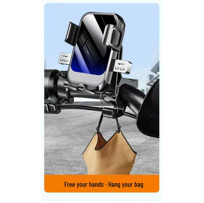 Cross-Border Motorcycle/Bicycle Handlebar Phone Holder with Anti-Slip Silicone and Multi-Functional Navigation Base
