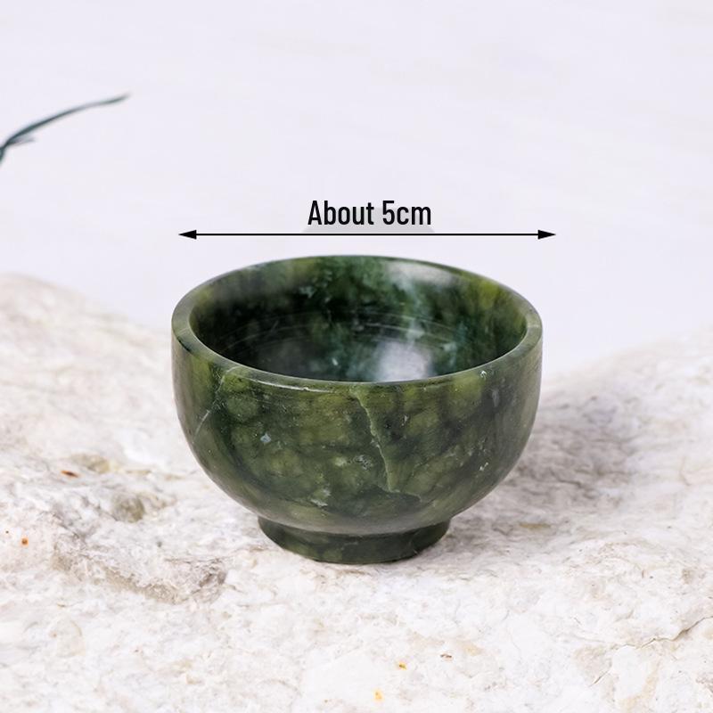Natural Xiuyu Jade Teacup - Jade Wine or Tea Cup Ornament for Home Decor