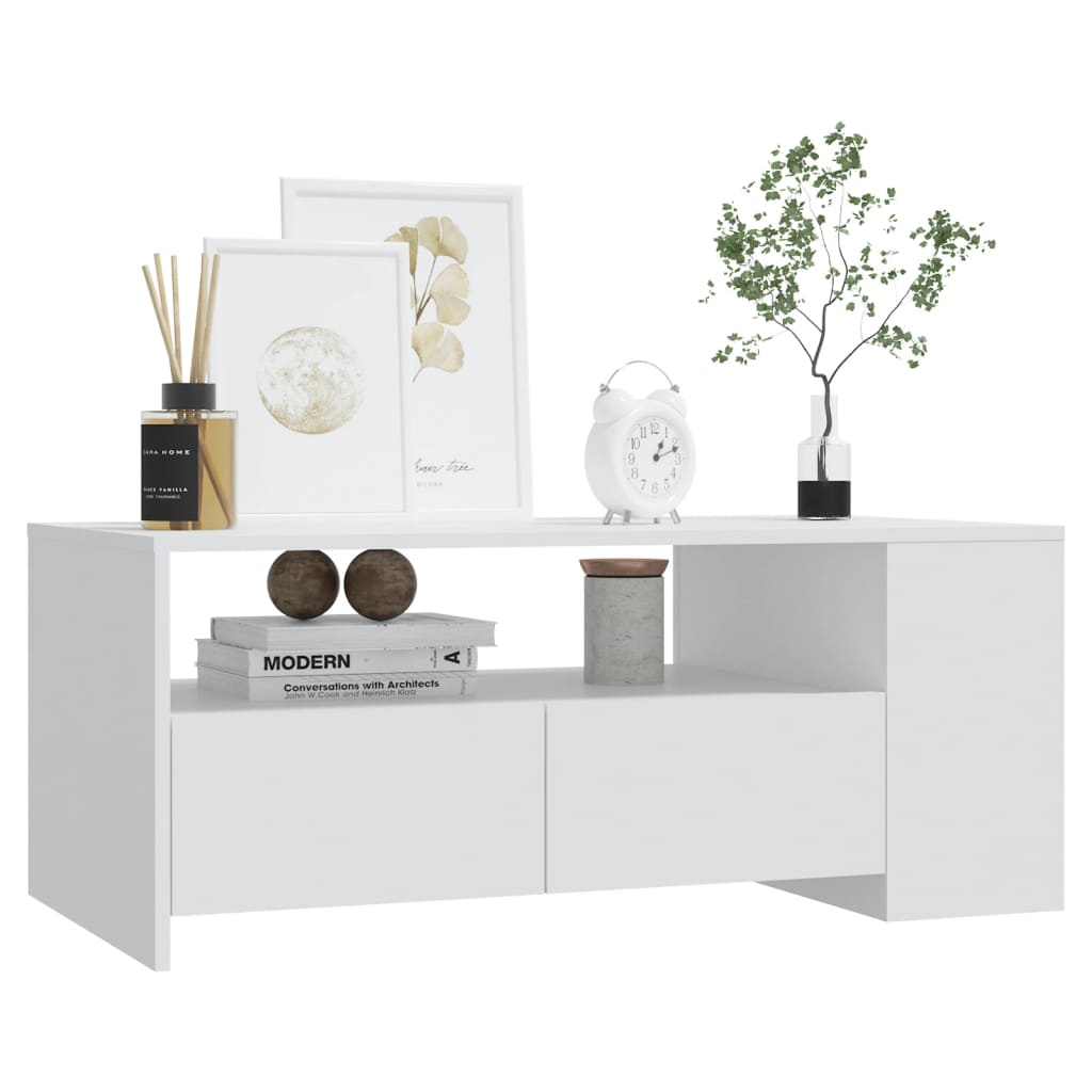 Vidaxl Tavolino da Caffè, Bianco, 102X55X42 Cm, Materiale Derivato dal Legno