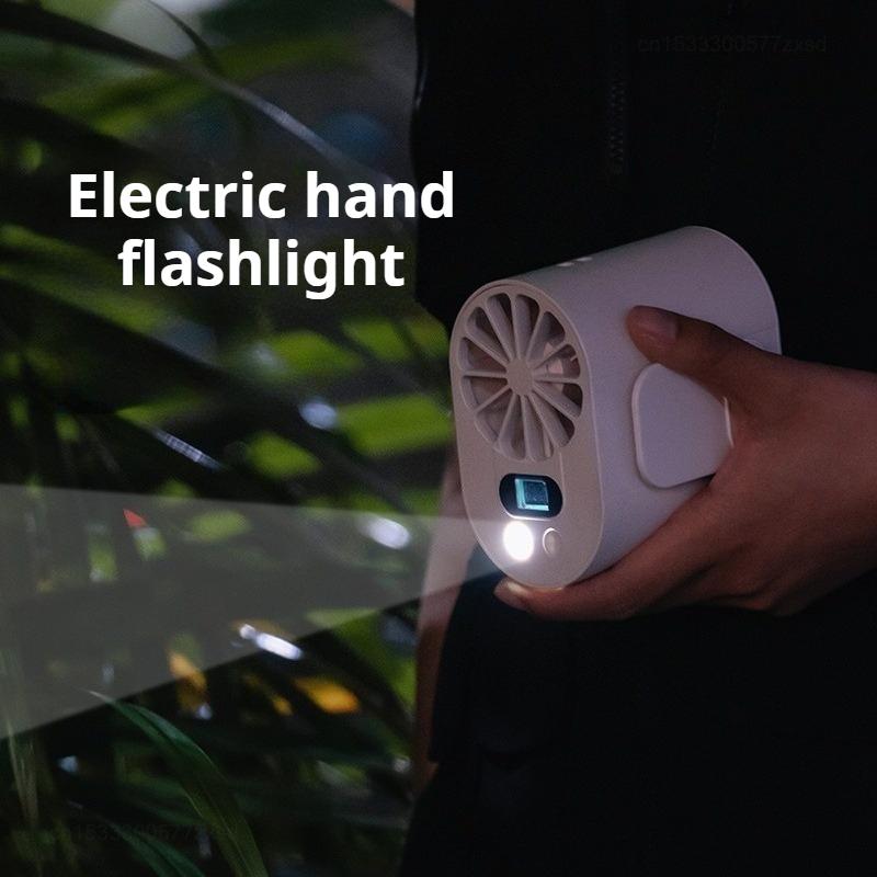 High-speed Waist Hanging Fan Portable Small Fan Outdoor Jobsite USB Charging Silent Digital Display Mini Neck Hanging Fan