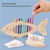 Early Learning Color Recognition Toy Fishbone Shape Wooden Fine Motor Training Educational Game For Children