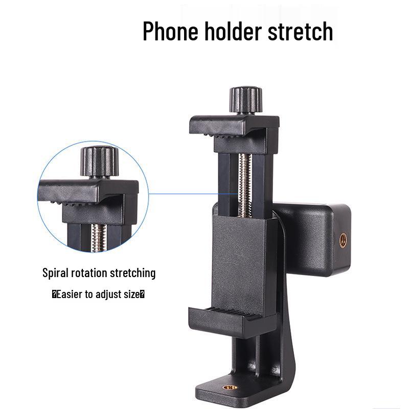 Double-Sided Phone Clip Desktop Tripod & Handheld Selfie Stick with Teleprompter for Live Streaming