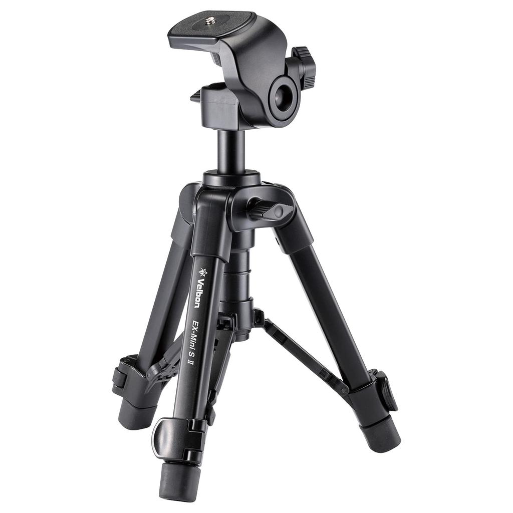 Velbon II Desktop Smartphone Lever Total Height Minimum Height Leg Diameter Aluminum Smartphone Holder Product 500625 EX-miniS Tripod, 2-Stage, Lock,