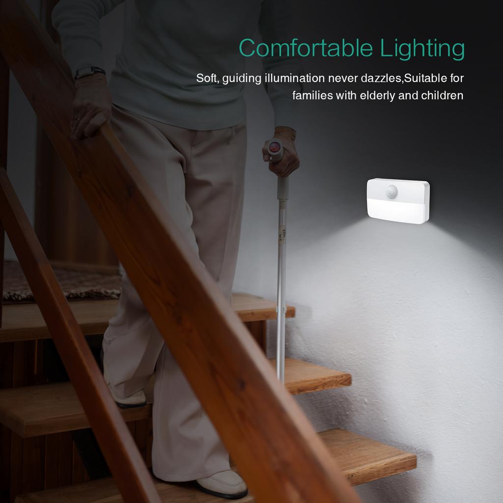 Body Human Sensor Light Cordless LED Night Light Battery-Powered Safe Lights for Stairs Hallway Bathroom Cabinet