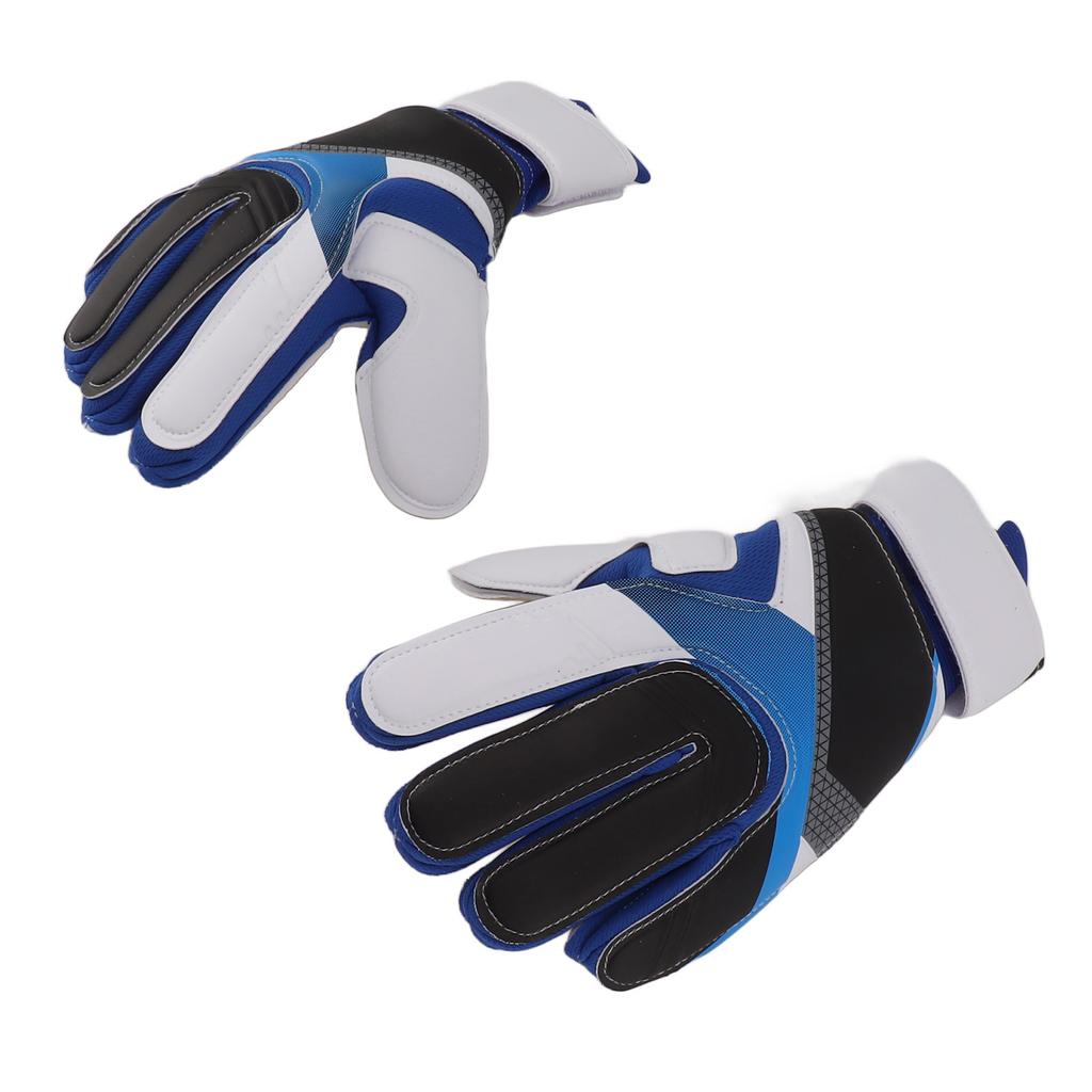 Soccer Gloves Breathable Anti Slip Wear Resistant Thickened Blue Goalkeeper Gloves for Kids