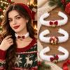 Plush Christmas Choker Velvet Bowknot Xmas Clavicle Chain  Holiday Photography Accessories