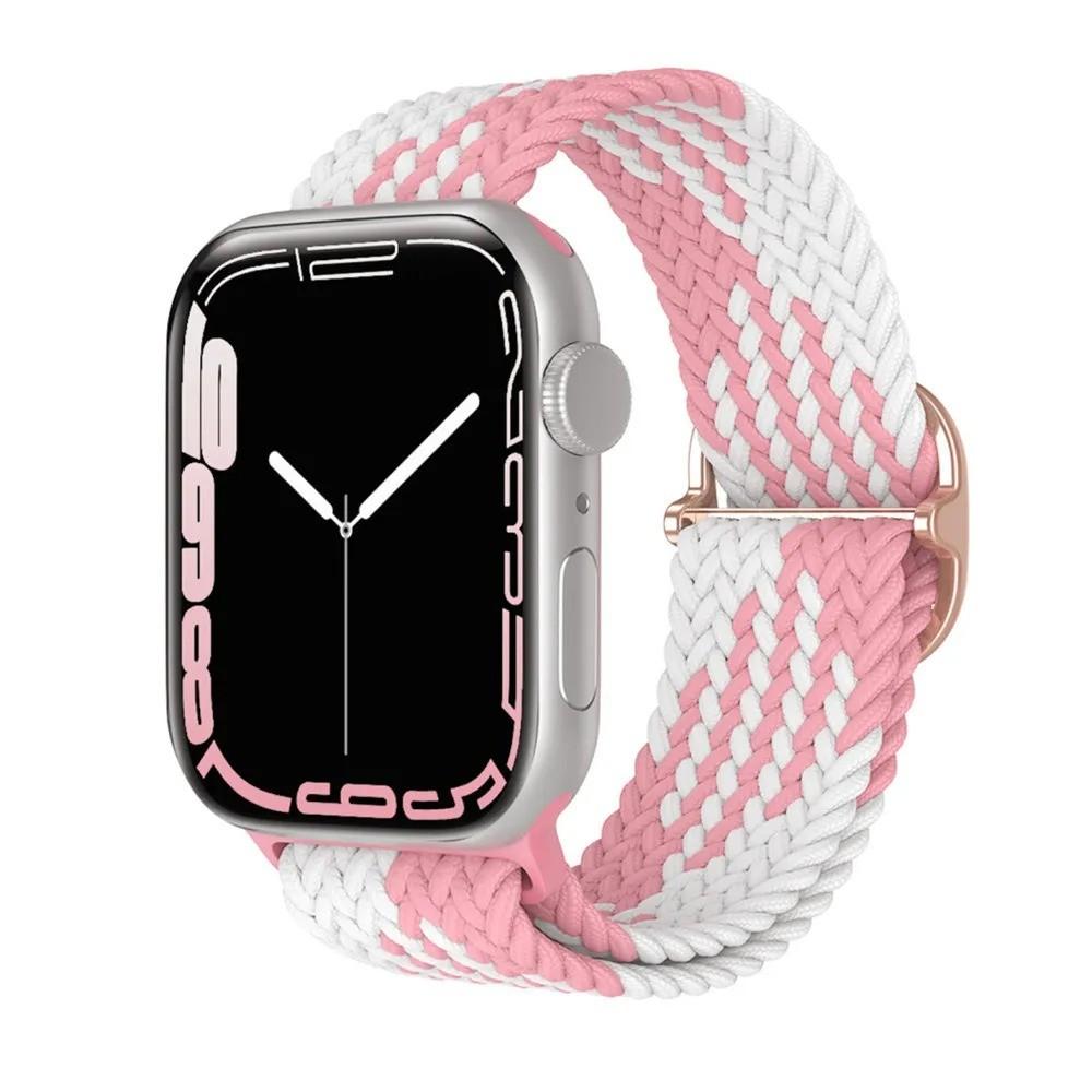 Braided Bracelet for Apple Watch Ultra 3 2 49mm 11 10 42/46mm Nylon Elastic Belt Bracelet for 9 8 7 41mm/45mm 6 5 4 SE3 40/44mm