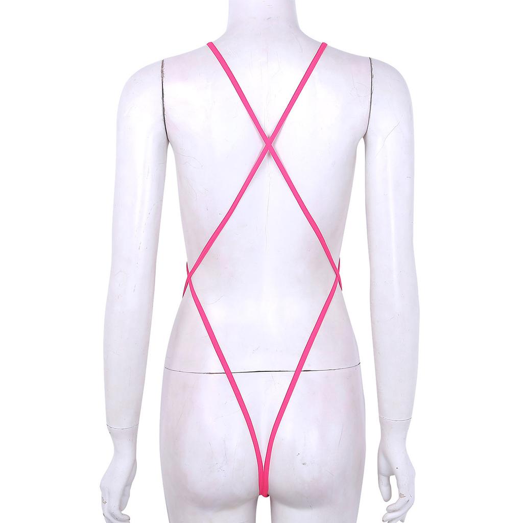 All-in-One Mini-Bikini-Bodysuit: Damen-Träger-Lingerie mit gekreuzter Rückseite und rückenfreiem Design, perfekt für Flitterwochen & Date Night