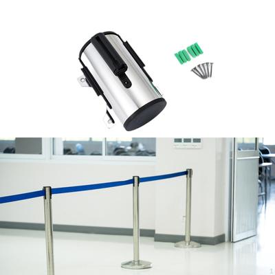 Barriera a Nastro Retrattile per Montaggio a Parete, Soluzione in Nylon per Controllo Folla Aeroporti e Negozi