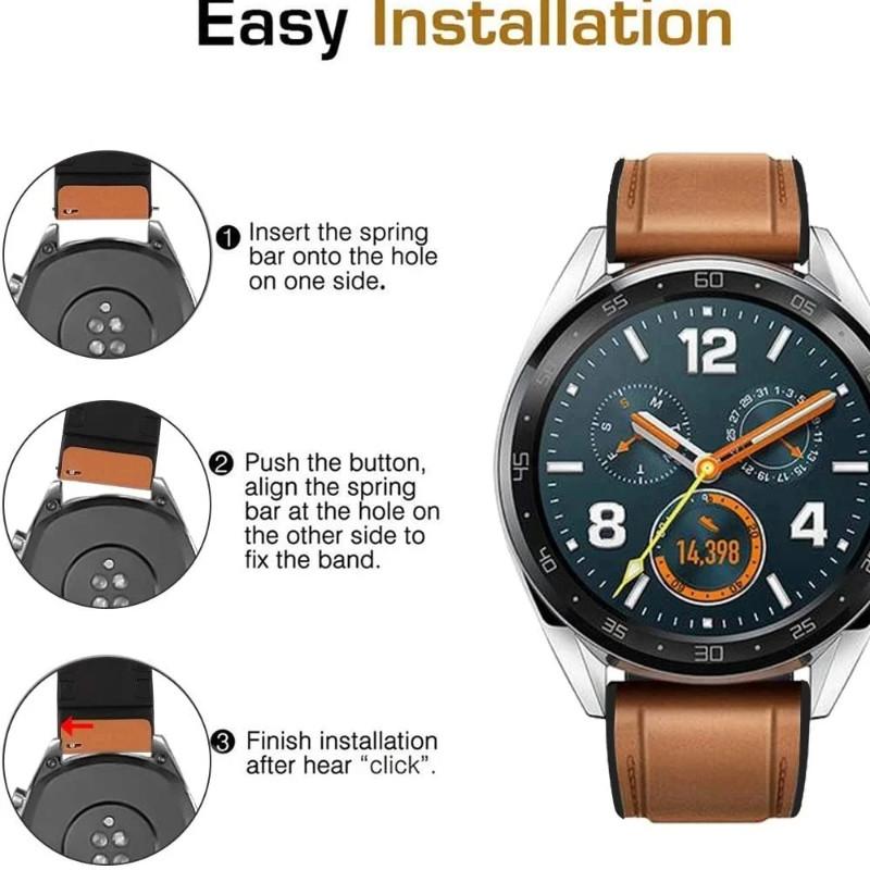 Leather+Silicone Band Watchband with TPU Soft Shell for Huami Amazfit Bip 6 Bip5 Bip 5 Unity