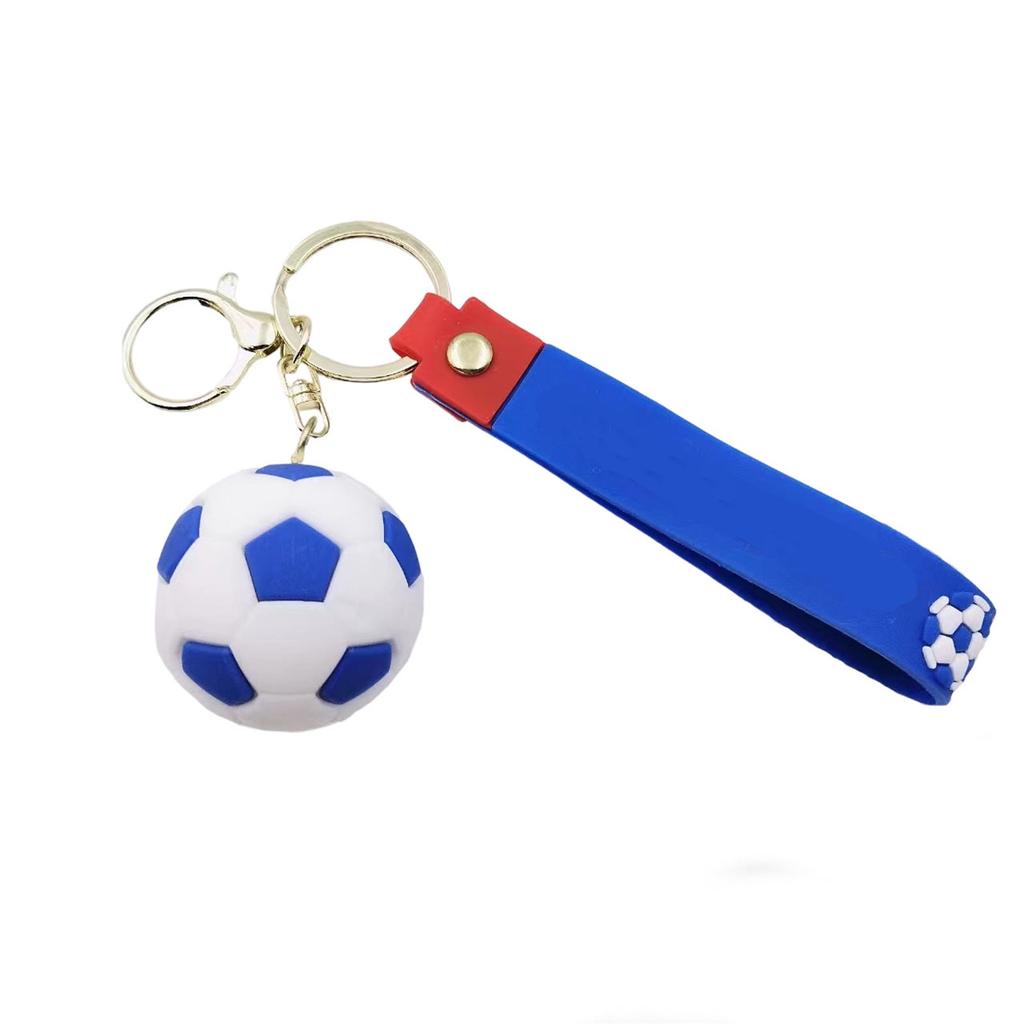 Football Keychain PVC Soft Rubber Football Doll Key Pendant Cute Backpack Pendant