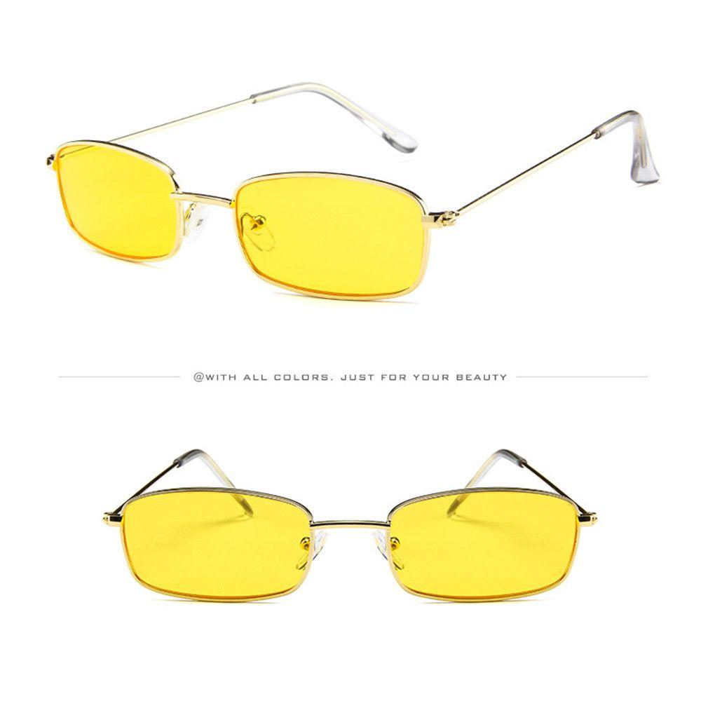 Vintage UV400 Steampunk Rectangle Sunglasses Metal Frame Small Retro Shades Sun Glasses