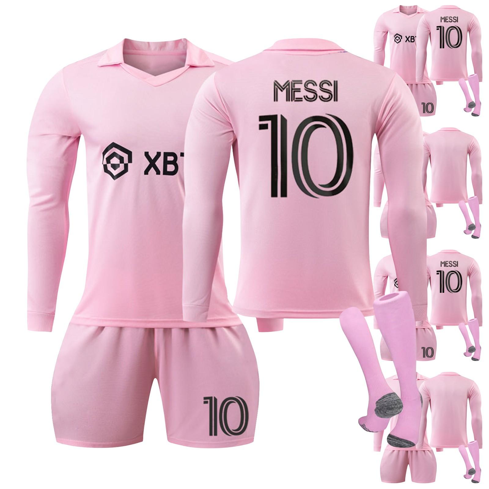 

2324 Miami Home Взрослый размер трикотажные изделия с длинными рукавами Спортивная униформа Комплект футбольных трикотажных изделий с длинными рукавами