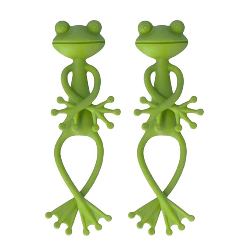 Frog Plant Stand, Cute Frog Flower Pot Hugger Plant Climbing Fixture Clips, Garden Frog Climbing Branch & Planter Stake Decor