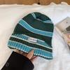 Hat Style Versatile Minimalist Retro Stripes Womens Warm Hatsbeanie Knitted