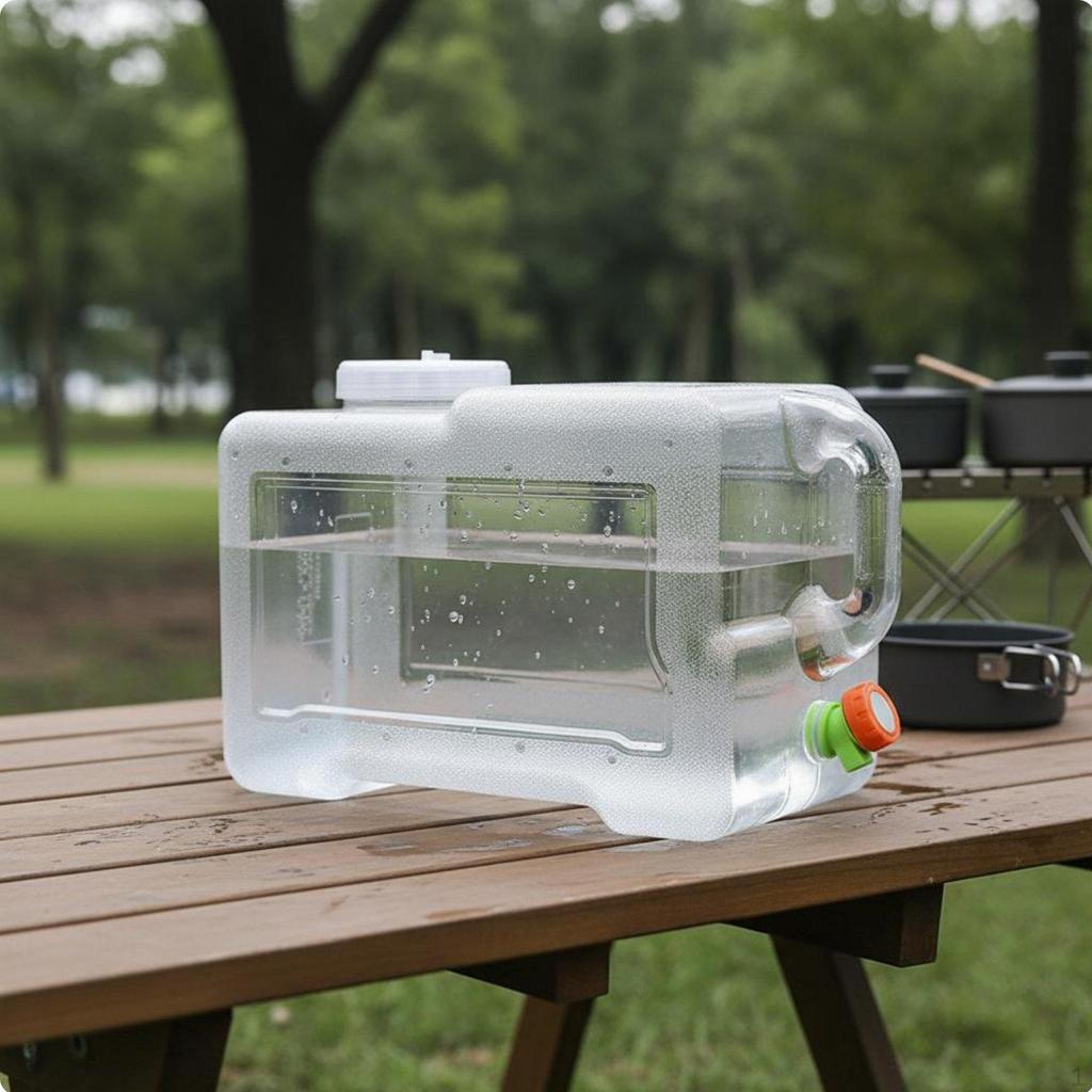 Portable Water Container Builtin Faucet Large Capacity Carrier LeakResistant Seal for Campers,