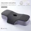 Ergonomic Orthopedic Memory Foam Neck Support Pillow Comfortable Removable Cover Customized Sleeping Travel Positioner