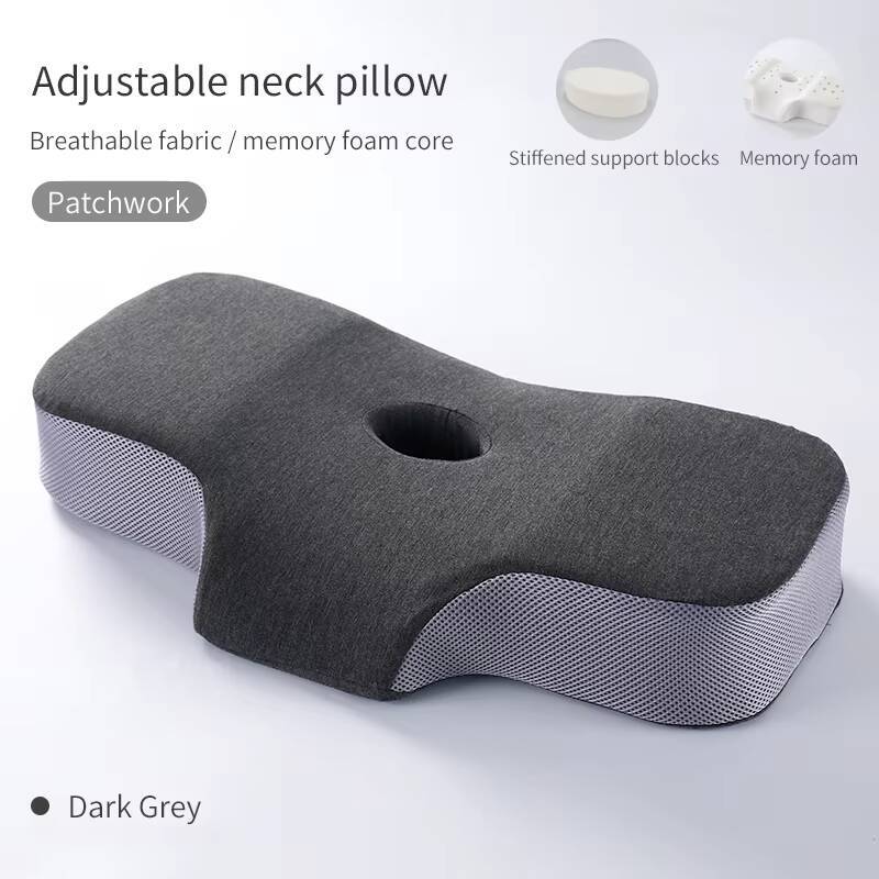 Ergonomic Orthopedic Memory Foam Neck Support Pillow Comfortable Removable Cover Customized Sleeping Travel Positioner