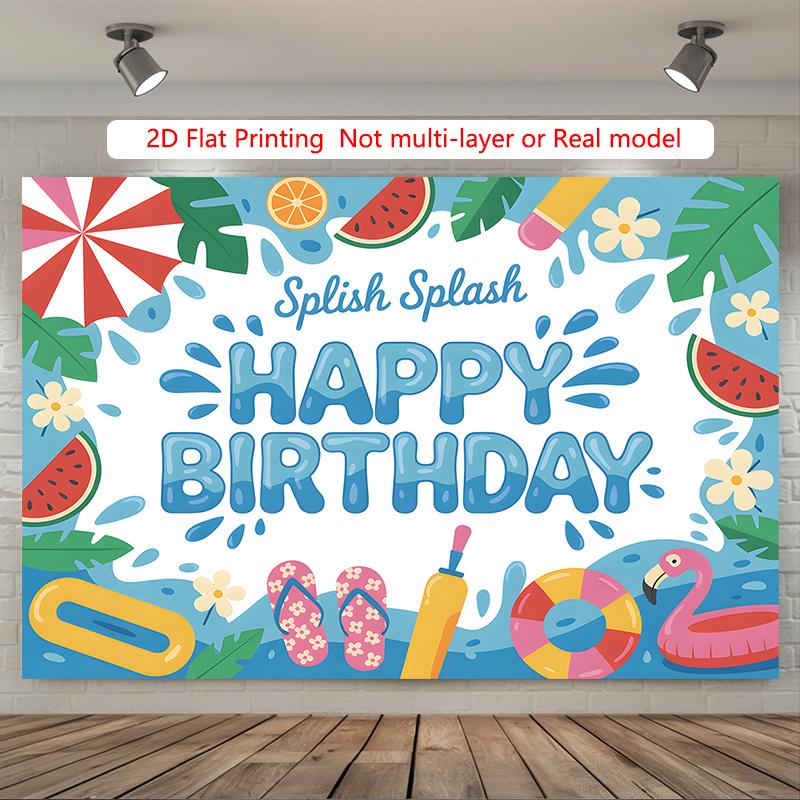 Party Backdrop Flat Piece Pool Serving Photos Made Well Event Photo Background Birthday Party Decor