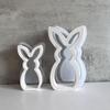Cartoon Easter Bunny Candle Mold Hollow Out Handmade Rabbit Shape Silicone Molds Elegant Drop Glue Plaster Mold Home Table Decor