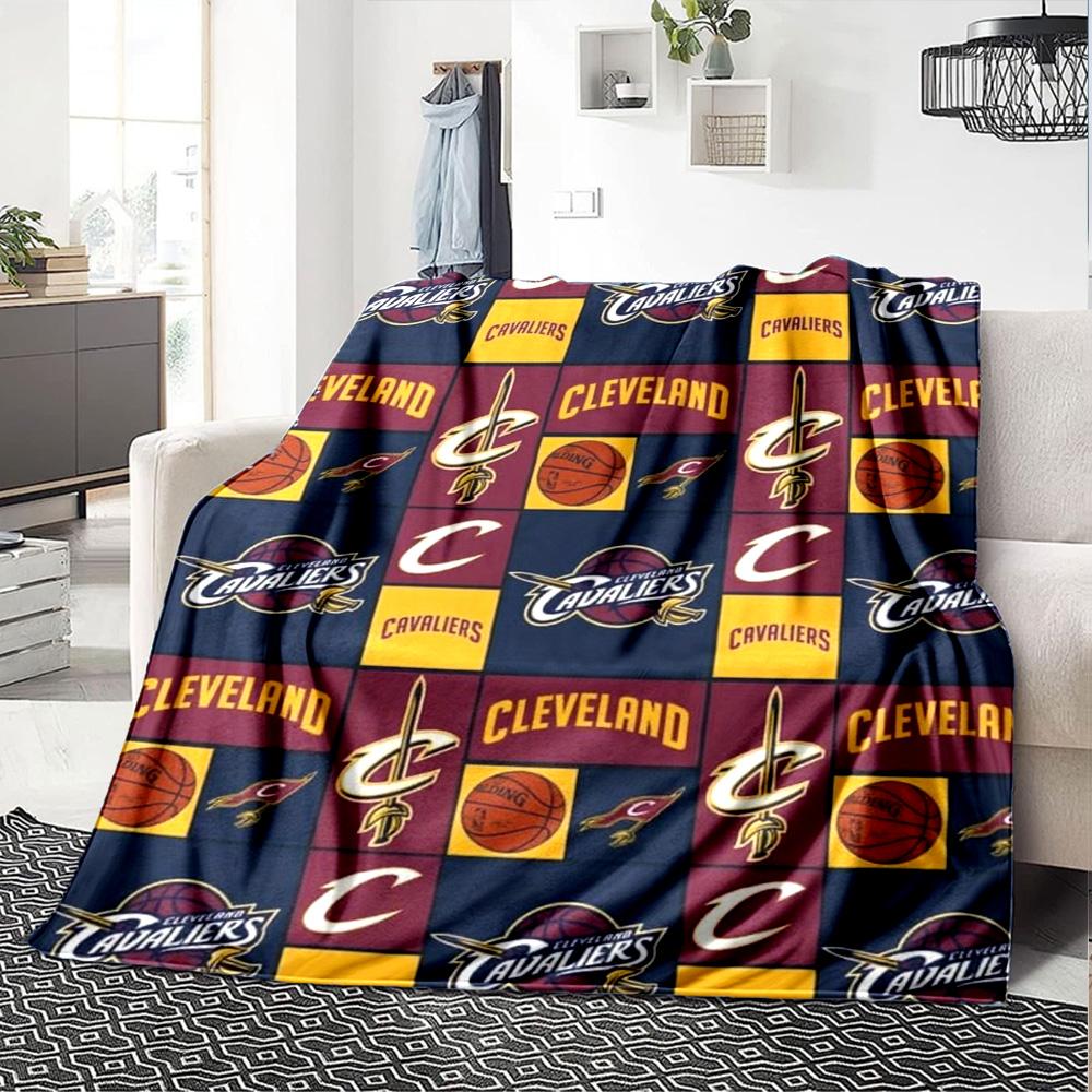 Cleveland Cavaliers Print Flannel Blanket High Quality Warm Comfortable Cover for All Seasons Perfect for Gifts Home Decor
