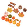 50 Pcs Fall Pumpkin Decor Set 30 Maple Leaves 10 Acorns 2 Pinecones 8 Pumpkins Artificial Gourd Fall Leaves Acorns