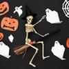 Halloween Skeleton Decoration 5 Pack - 16 Inch Plastic Human Skeleton with Movable Joints, Standing for Party Decor