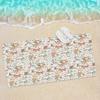 Large Quick-Dry Beach Towel Cartoon Flora and Fauna Pattern Beach Blanket Suitable for Travel Swimming Polyester Rectangular