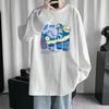 Sweat à capuche imprimé décontracté ample pour homme, haut à manches longues et col rond pour le printemps et l'automne