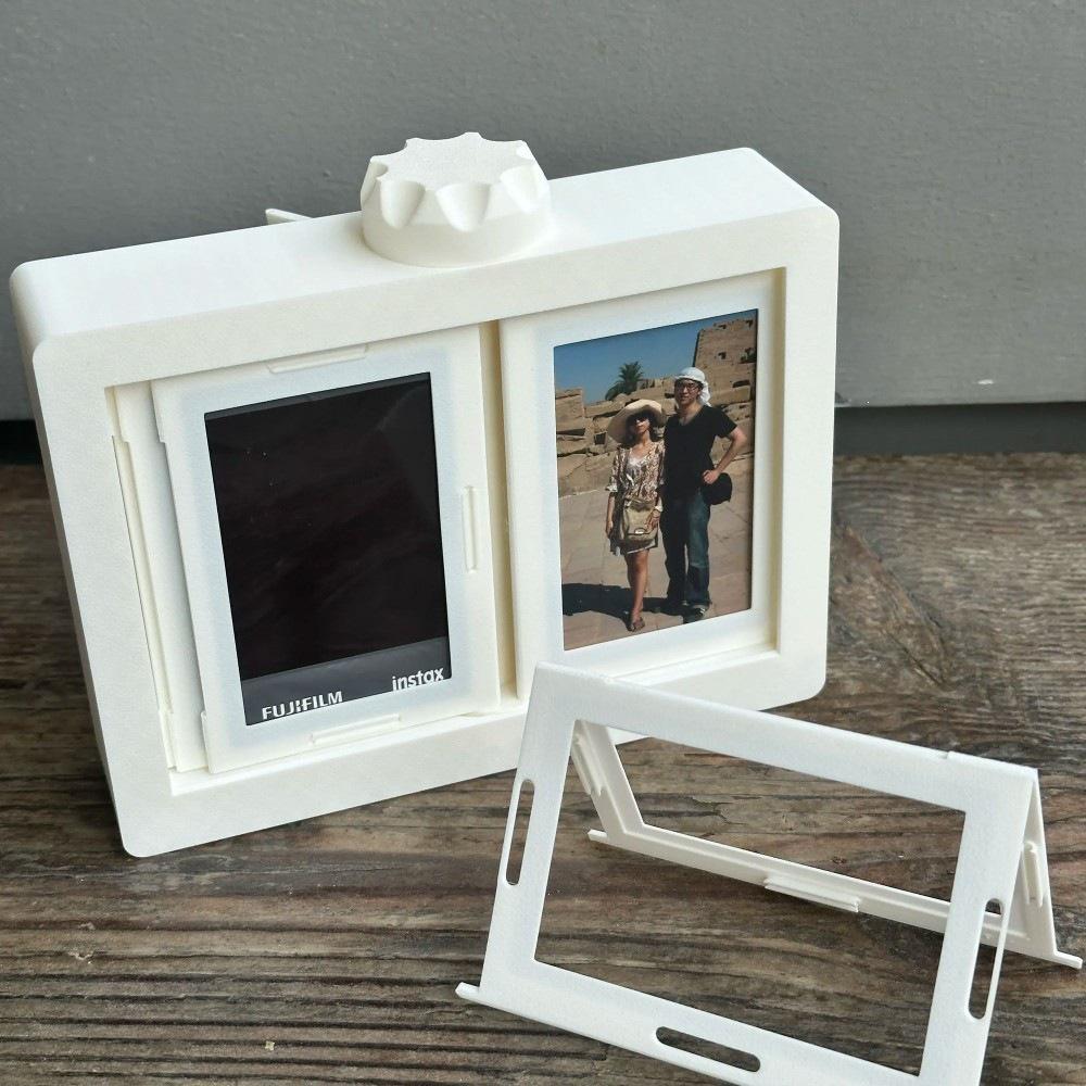 3D Printed Rotating Polaroid Photo Album: 12-Card Double-Sided Desktop Frame".