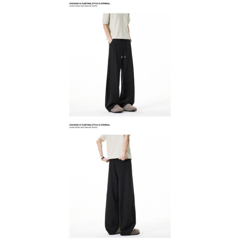 Old Money Style Vintage Linen Look Loose Drawstring Wide Leg Casual Pants